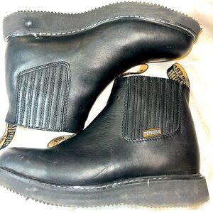 POTRERO Chealse Leather Boots Womens SZ 7 Black Classic Gothy Gorpcore Travel